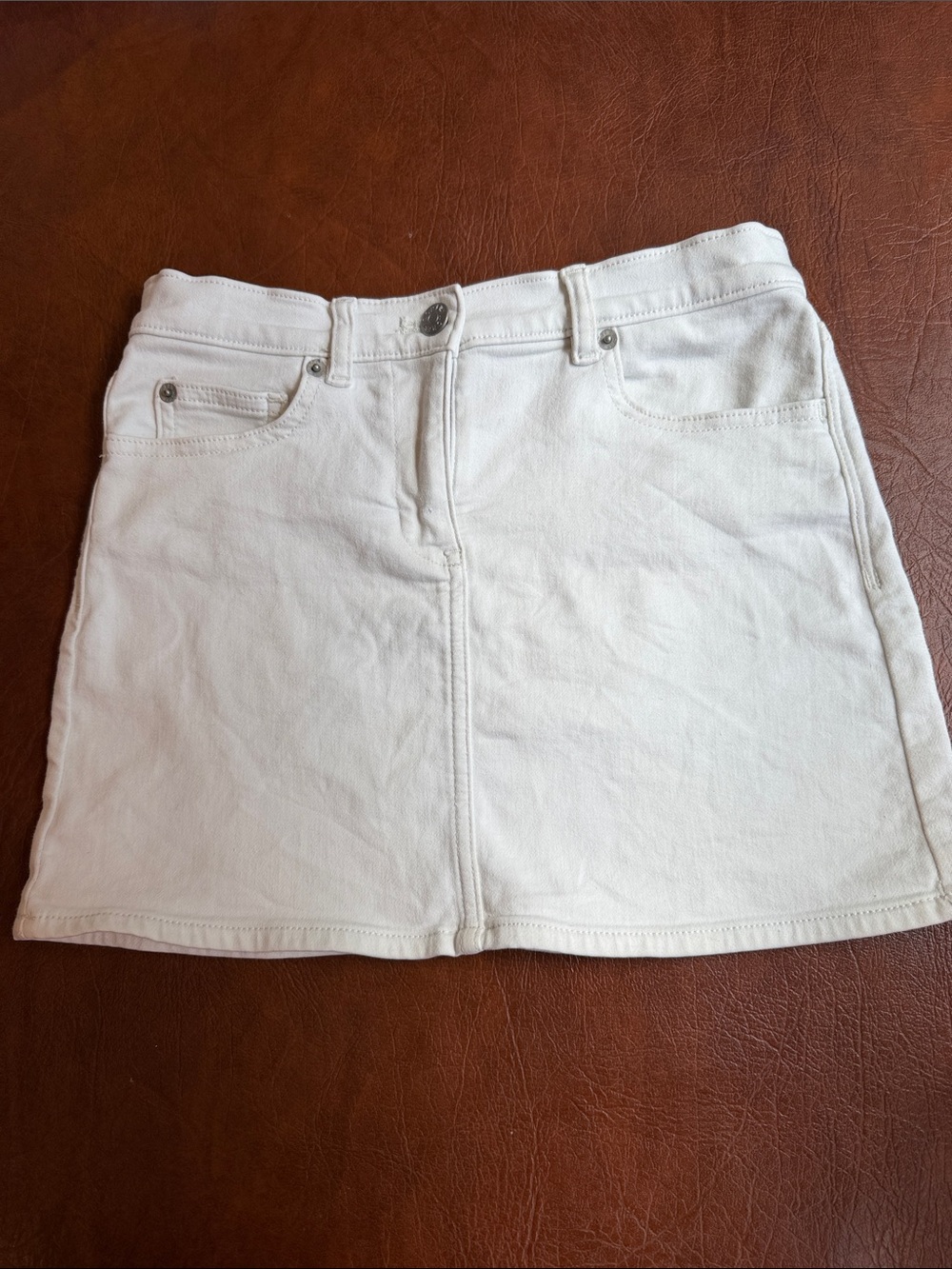 Crewcuts White Denim A-Line Mini Skirt